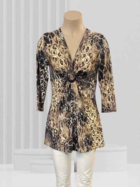 PAS DE QUOI Brown Top Size 12