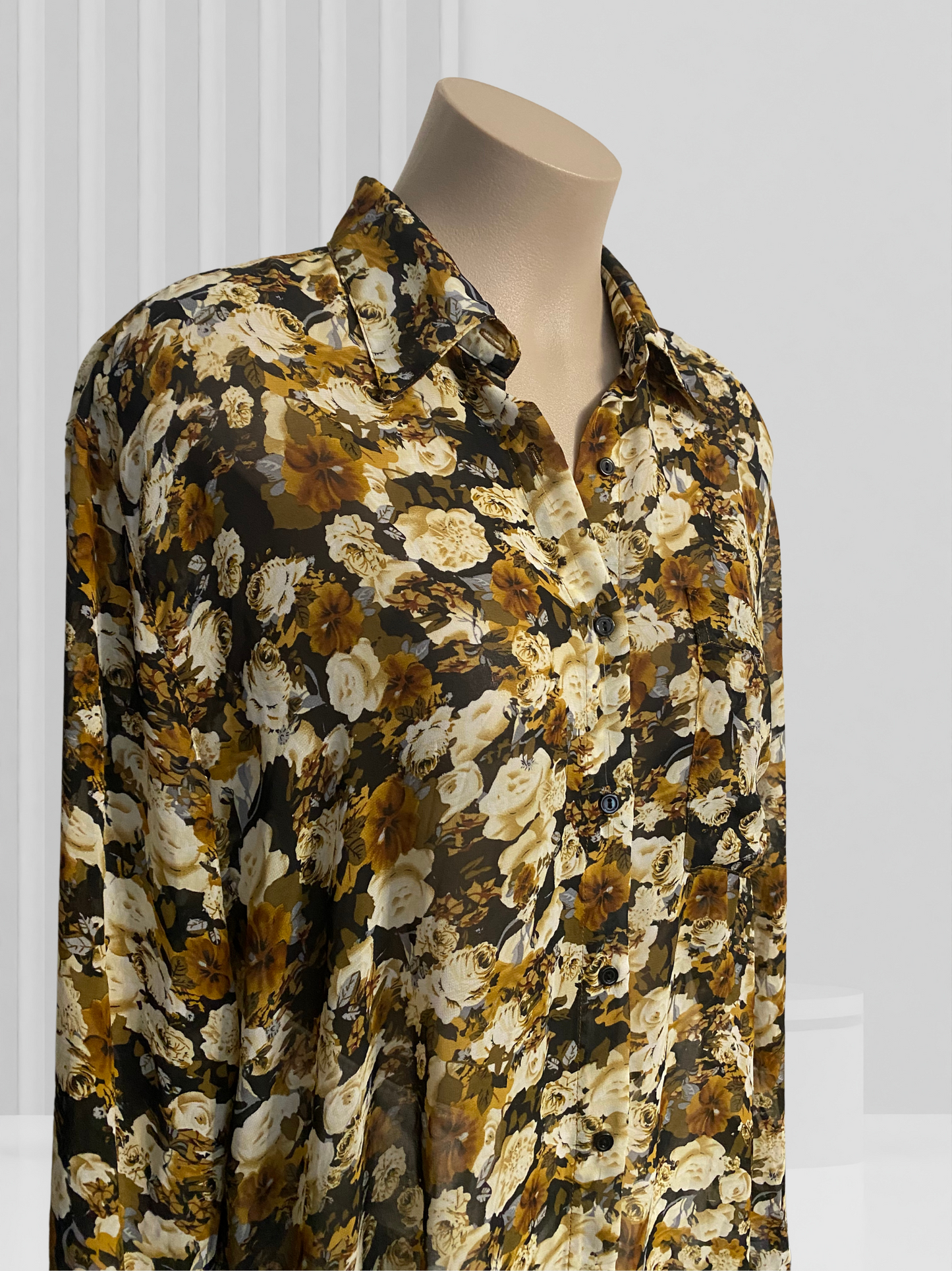 GLAMOROUS Brown Floral Top Size 14