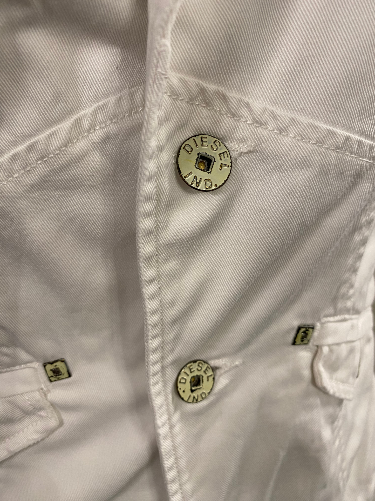 DIESEL White Denim Jacket Size M