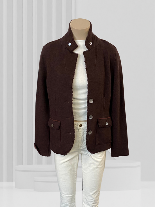 EILEEN FISHER Brown Merino Jacket Size 14?