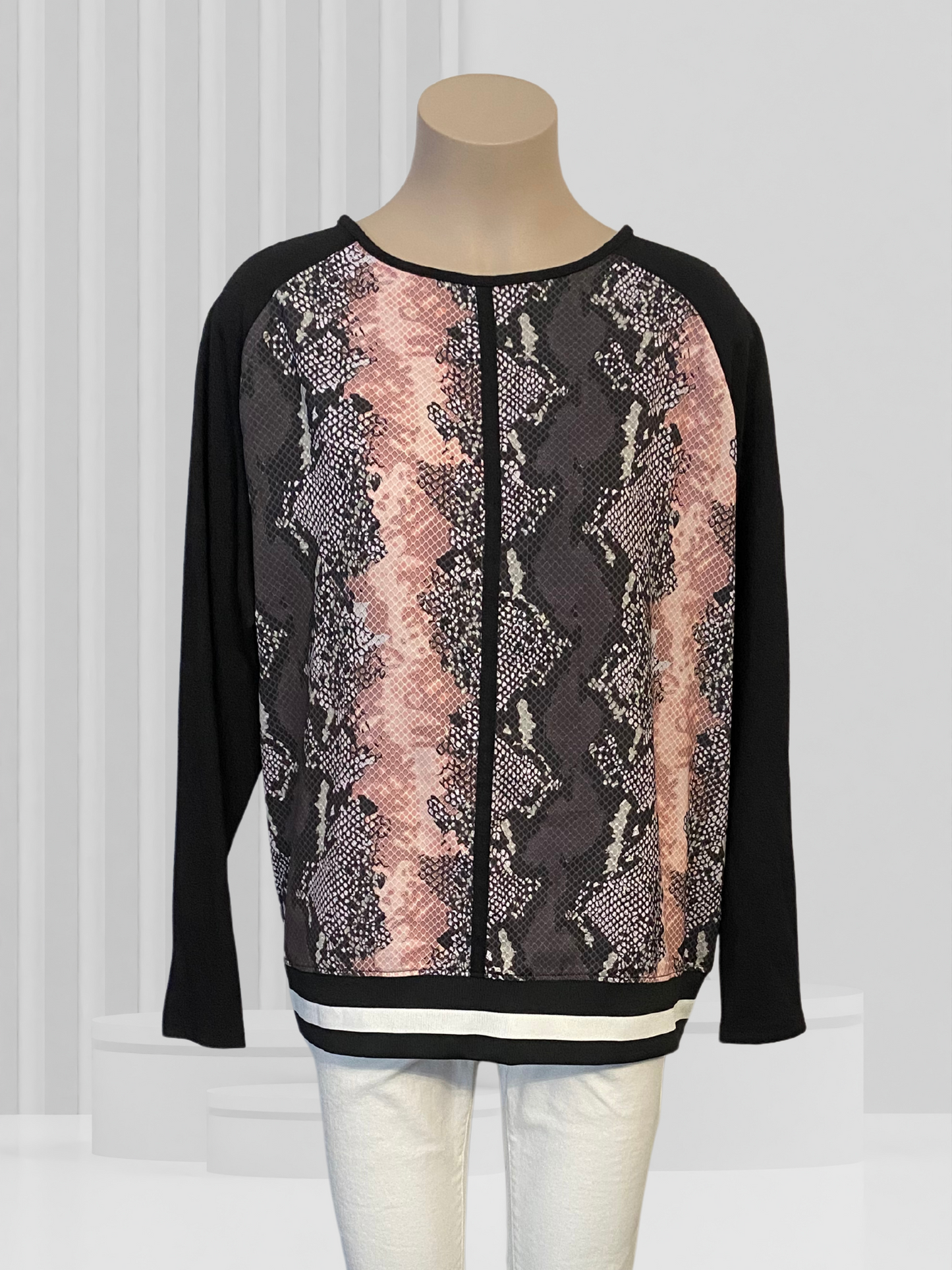 MIMOSO Black & Pink Top Size 16