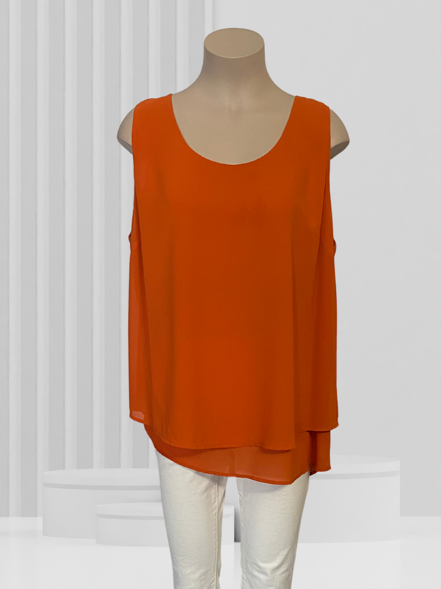 STELLA ROYAL Orange Sleeveless Top Size 1 (16)