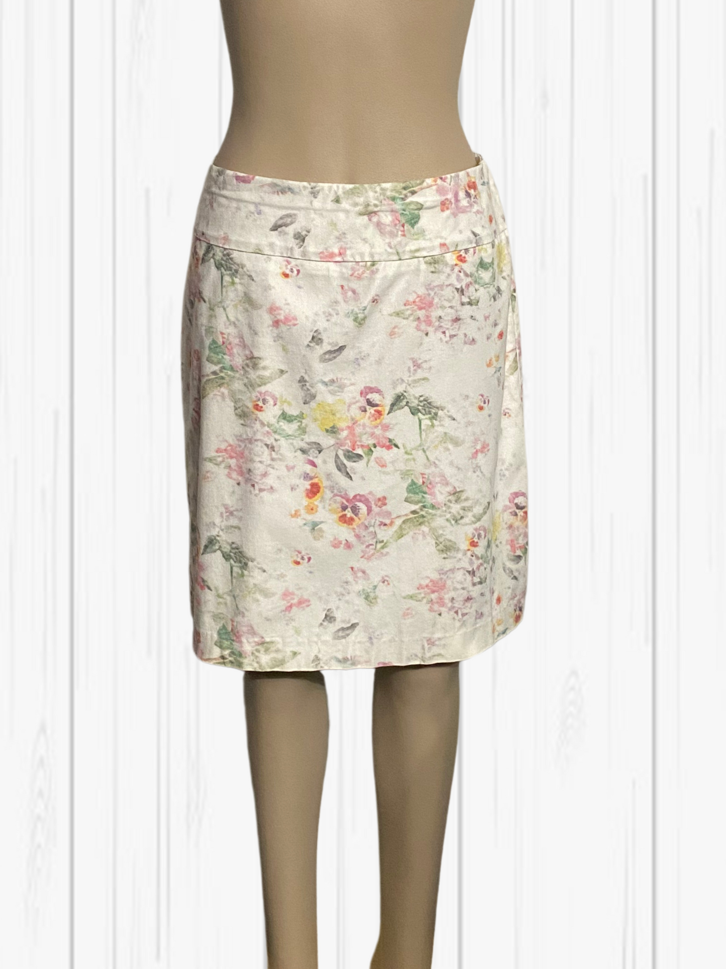 ANALYTIC White Floral Skirt Size 14