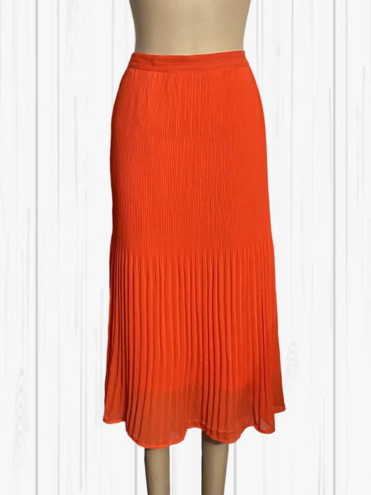 STUDIO 12 Orange Pleated Skirt Size 12