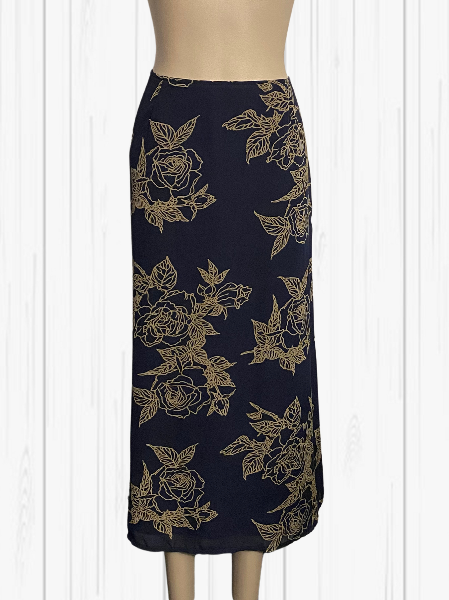 FWH Navy & Gold Skirt Size 18