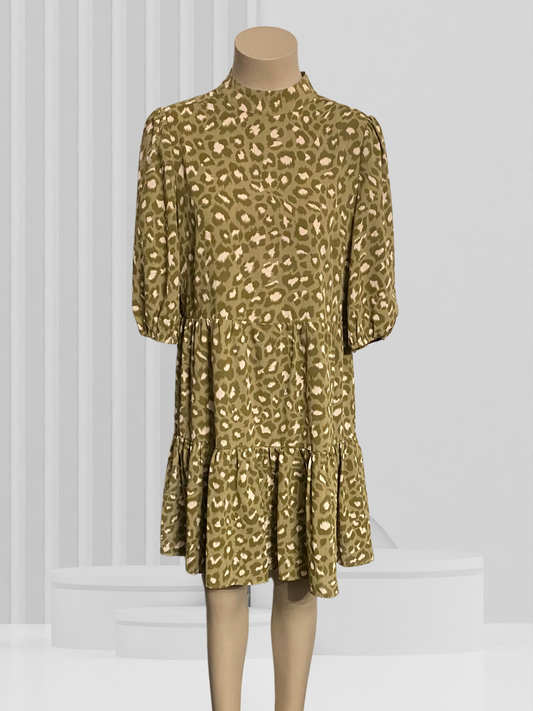 SEEKING LOLA Green Animal Print Dress Size 10