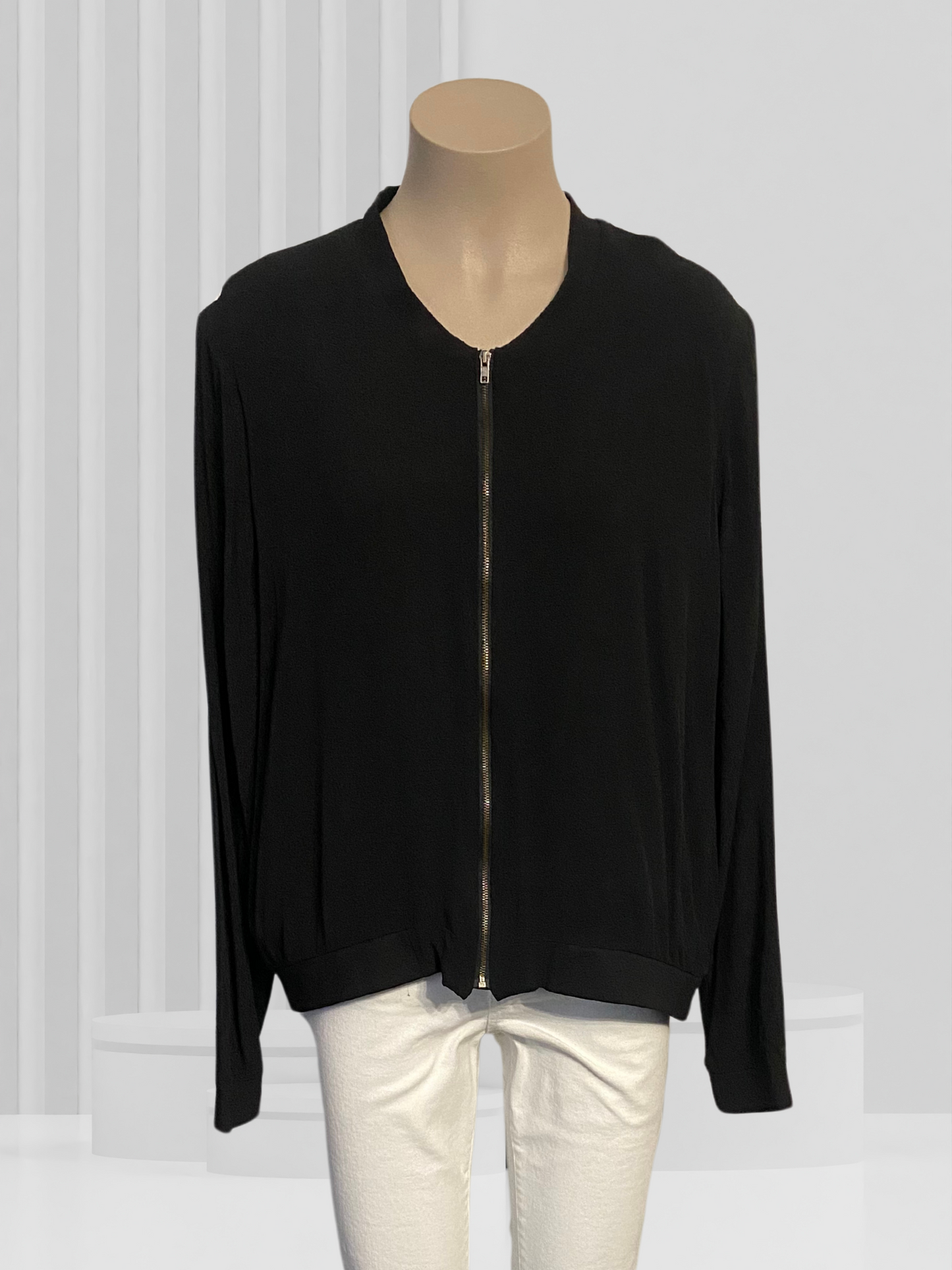 LOUNGE THE LABEL Black Zip Up Top Size 2XL