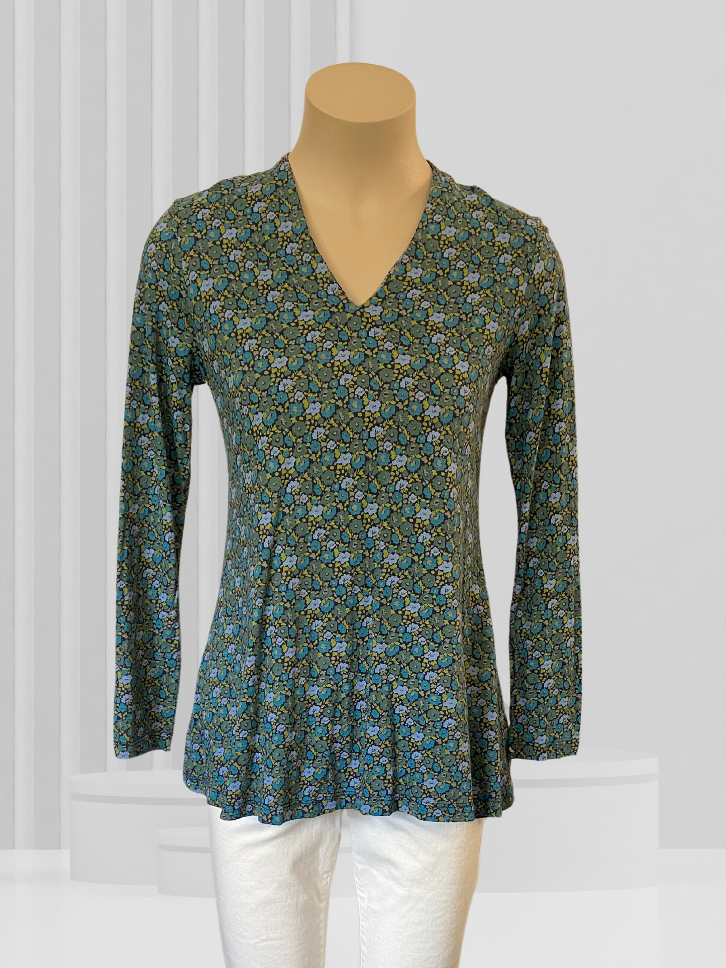 SEASALT CORNWALL Green Floral Top Size 8