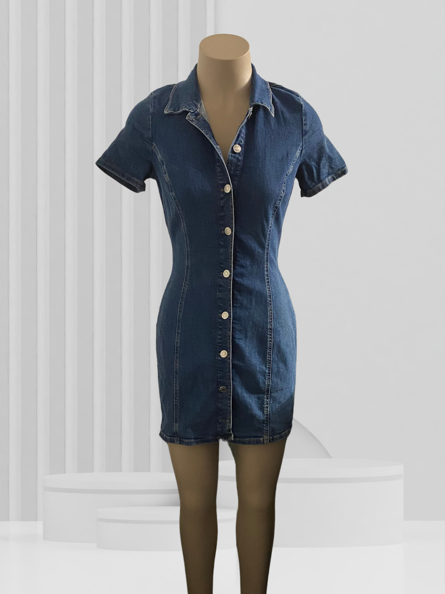 ZARA Blue Denim Dress Size 8