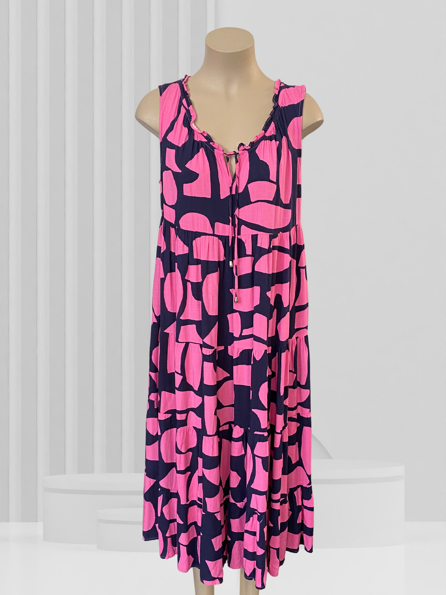 LABEL OF LOVE Pink  & Navy Dress Size S