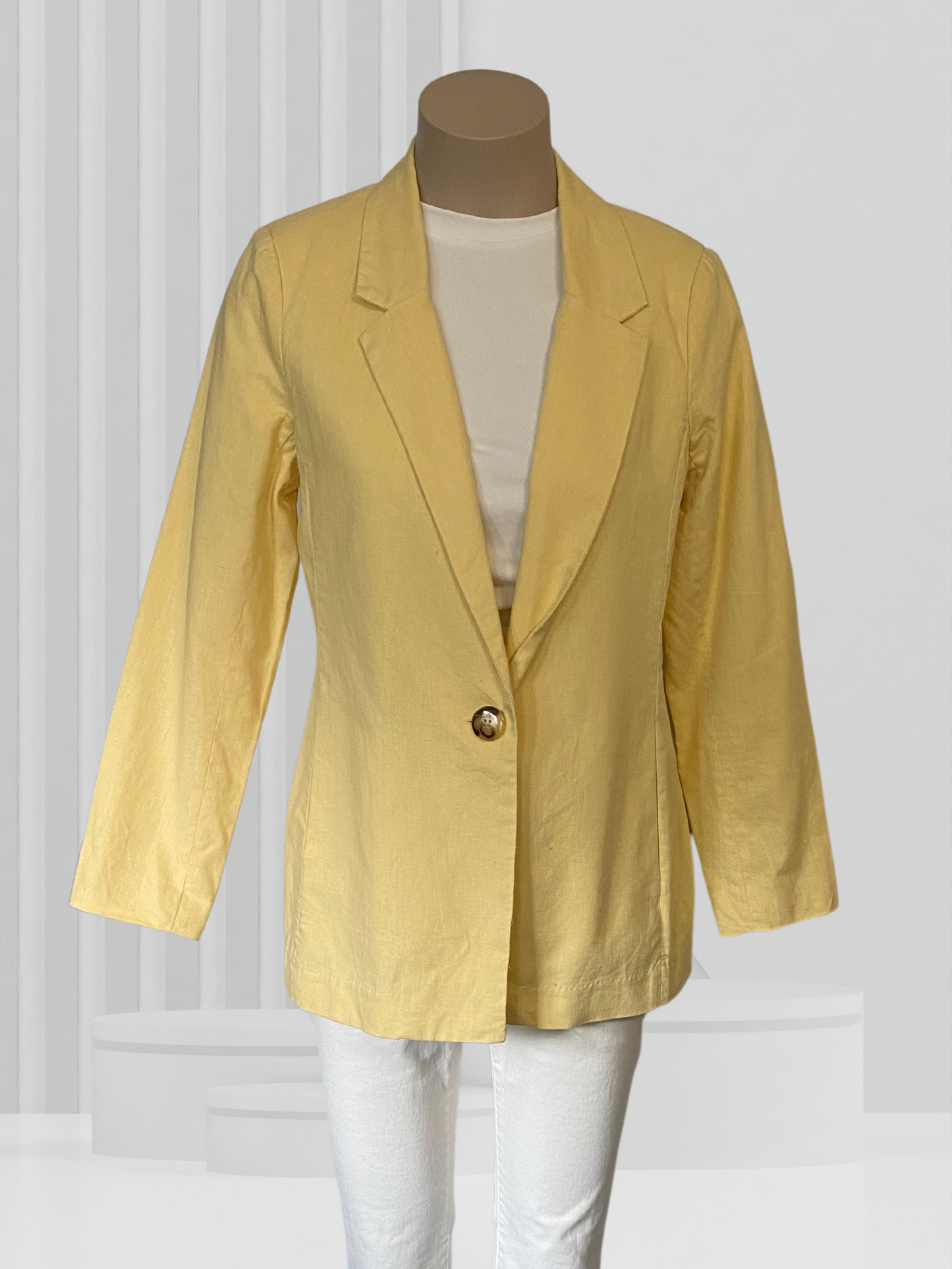 EMERGE Yellow Linen Jacket Size 12