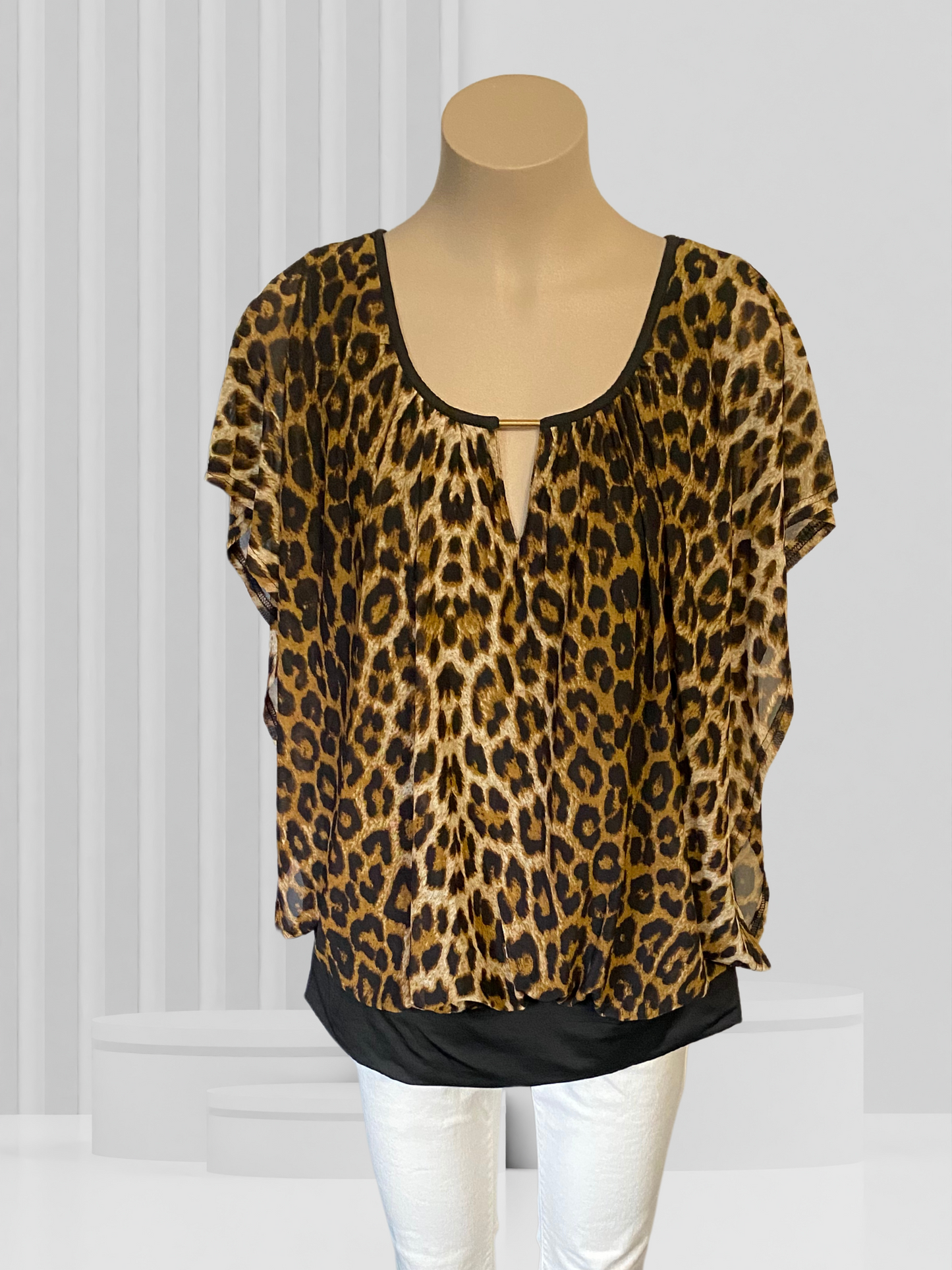 CROSSROADS Animal Print Top Size L