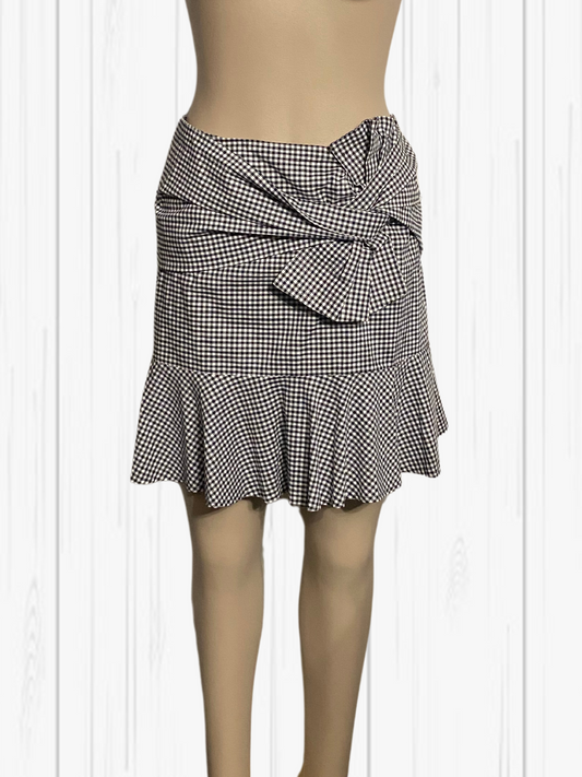 SEED Black & White Checked Skirt Size 14