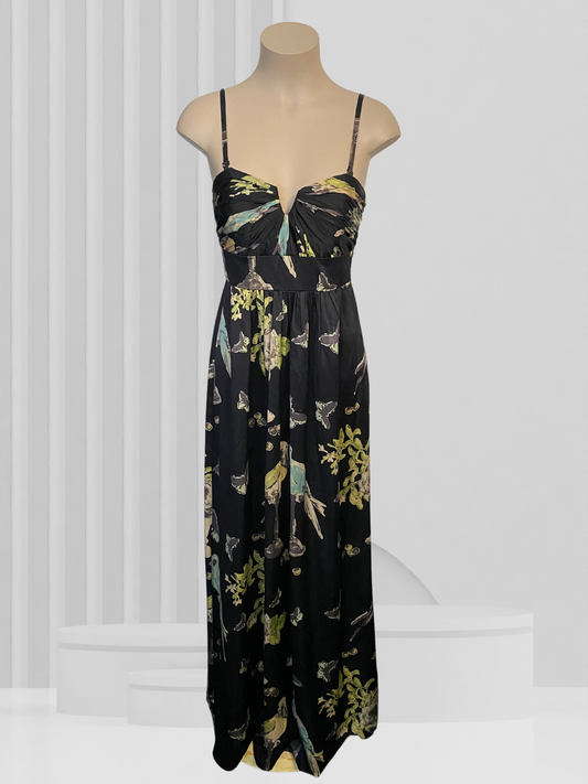 TED BAKER Black Floral Dress Size 2 (10/12)