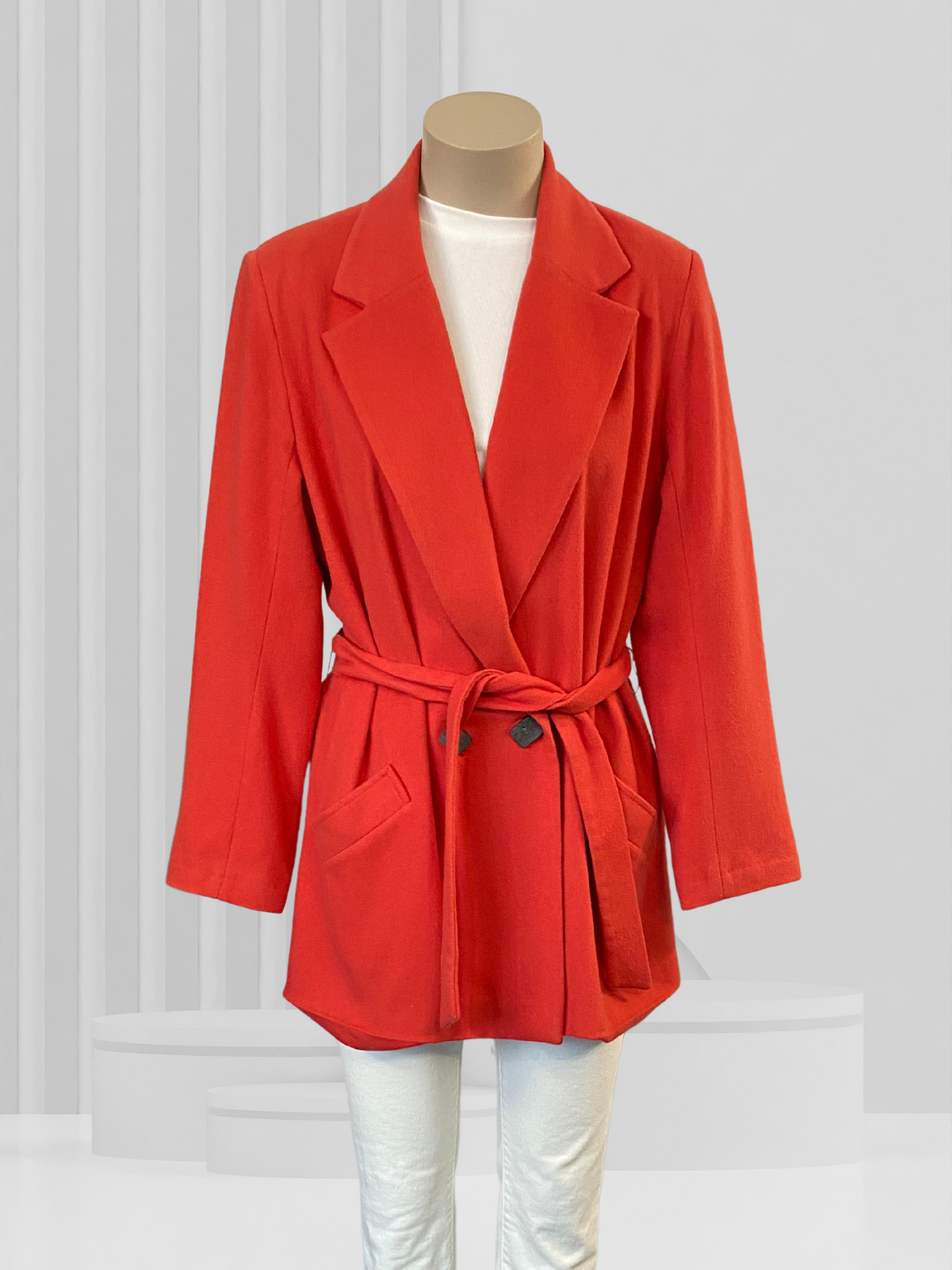 JANE DANIELS Red Cashmere Coat Size 14