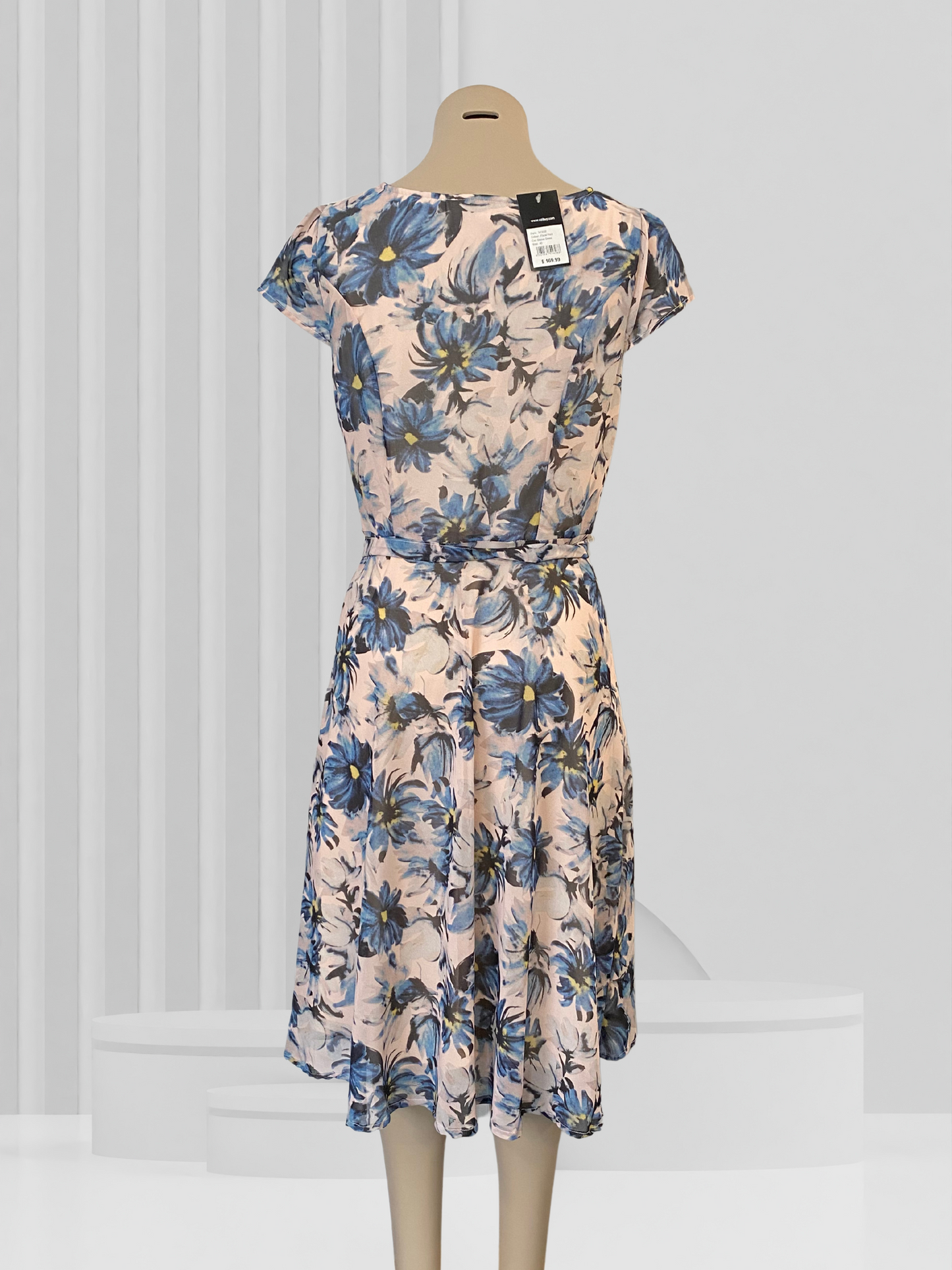 EUROPEAN COLLECTION Blue Floral Dress Size 40 (12) - BNWT