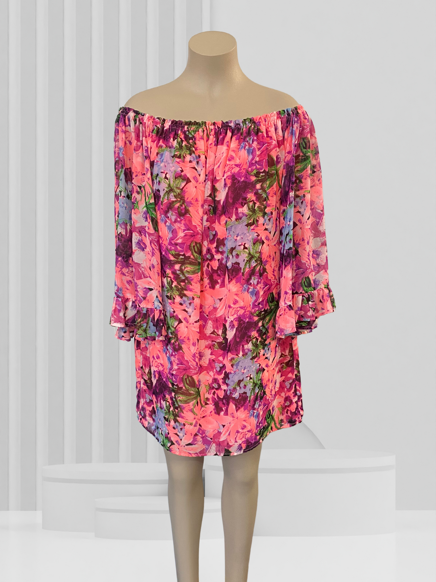 CHARLO Pink Floral Dress Size S