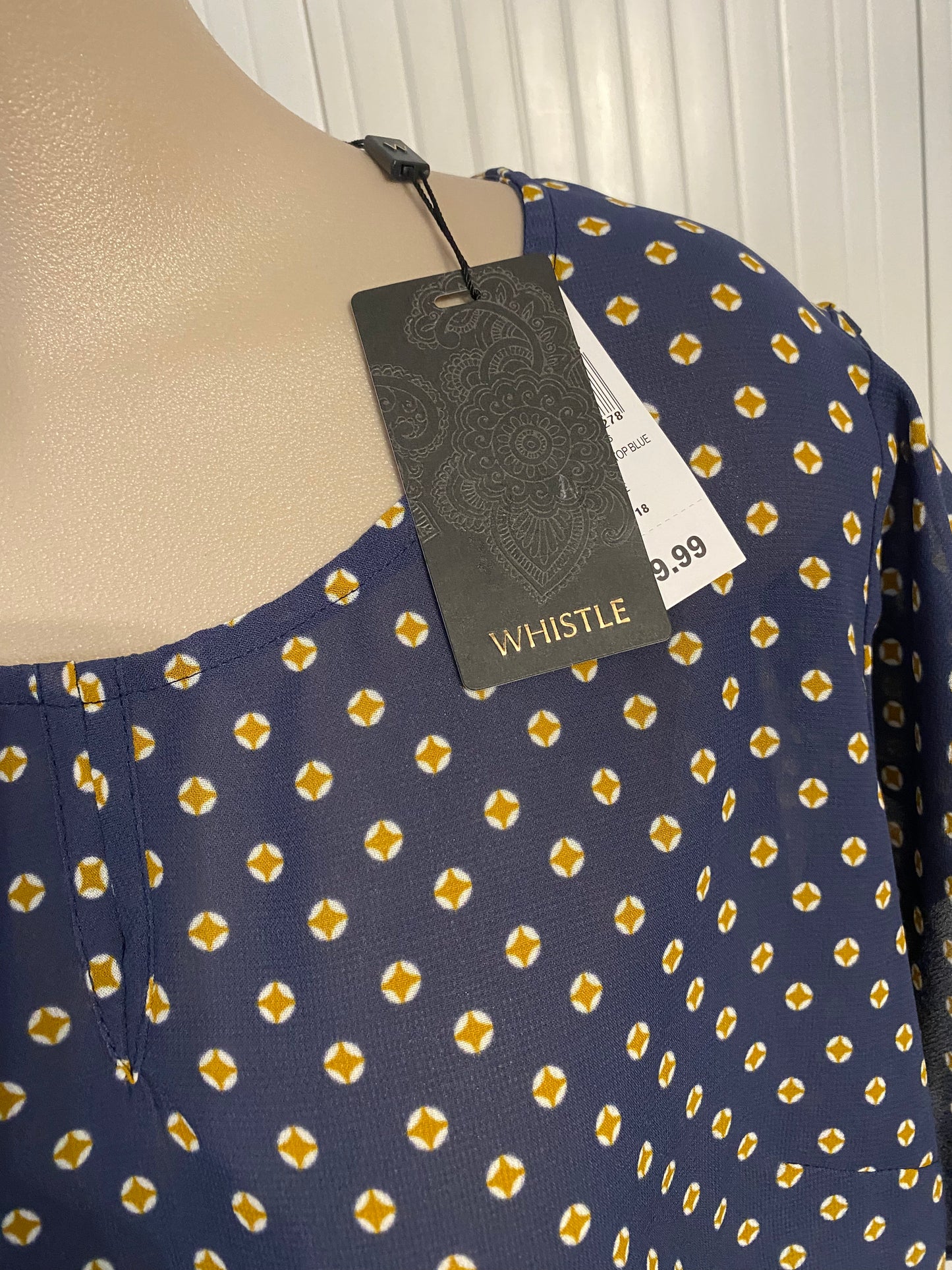 WHISTLE Navy Top Size 18 BNWT