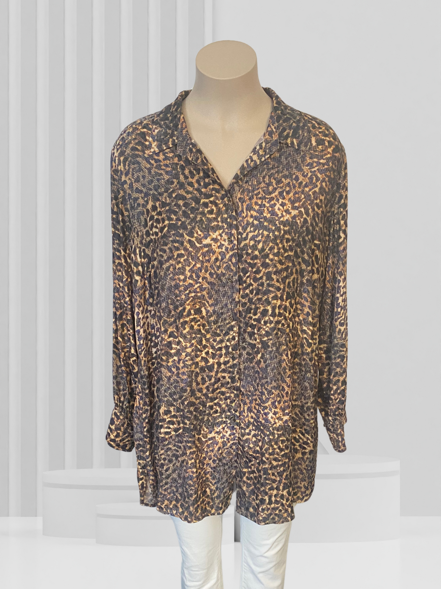 LANIA THE LABEL Animal Print Top Size 14